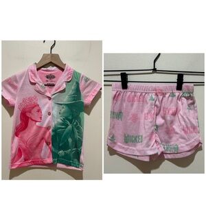Wicked Universal Studios Two Piece Pink Pajama Set - Shorts & Shirt - Girl’s XS
